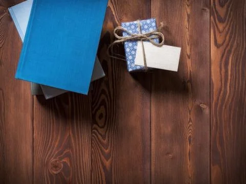 Books lying on the table Stock Photos