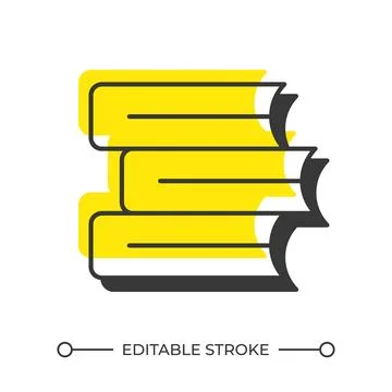 Books offset shadow line icon Illustrazione stock