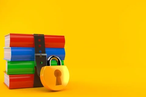 Books with padlock Stock Illustration