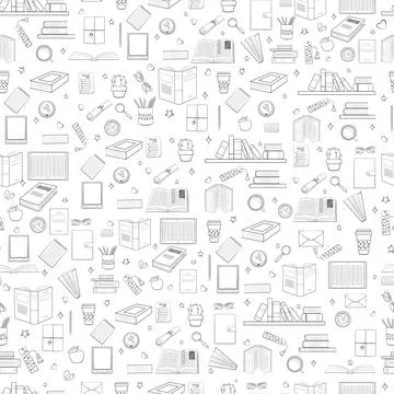 Books pattern background Stock Illustration