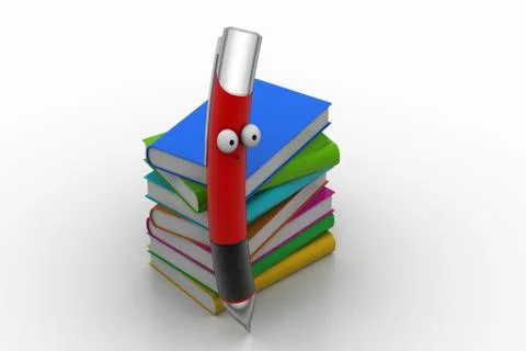 Books with pen Free Stock Illustration