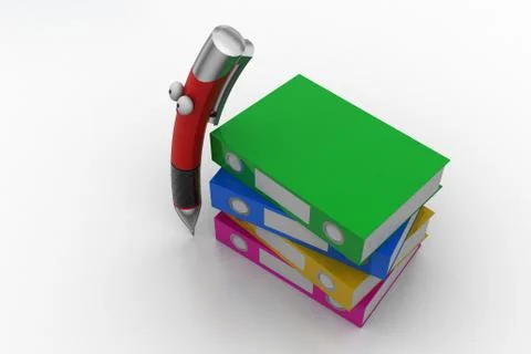 Books with pen Free Stock Illustration