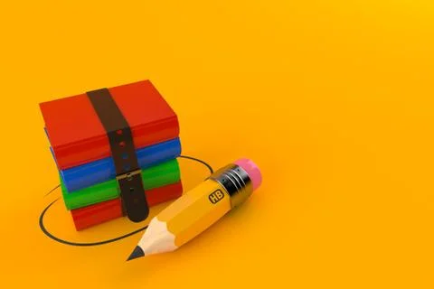 Books with pencil 스톡 일러스트