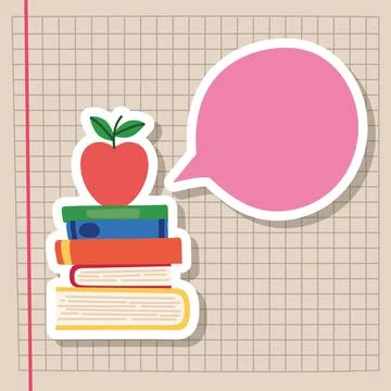 Books pile poster Stock Illustration