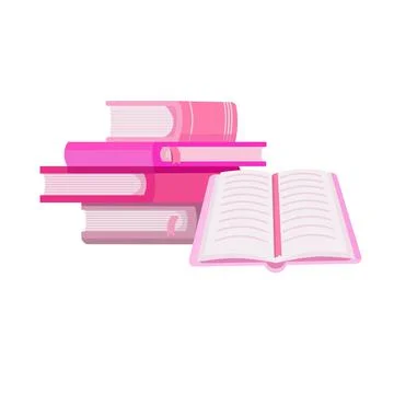 Books pink. Open book . Vector illustration design Stock Illustration