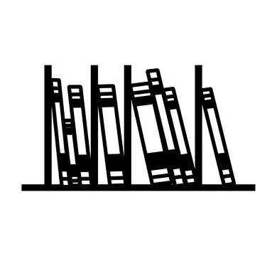Books rack vector black and white design Stock Illustration