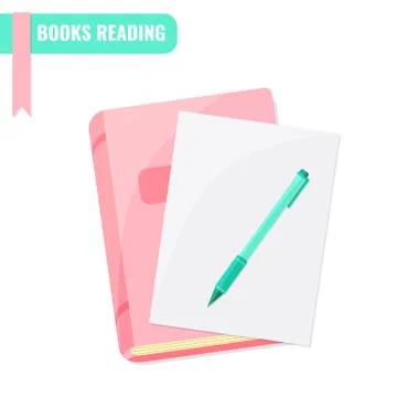 Books reading, books research, tutorial concept. Stock Illustration