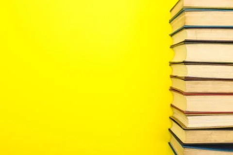 Books for reading on the table. Flat lay concept Stock Photos