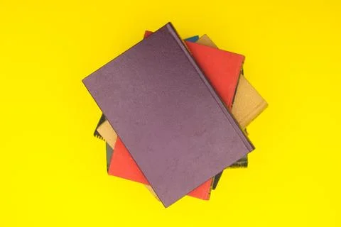 Books for reading on the table. Flat lay concept Stock Photos