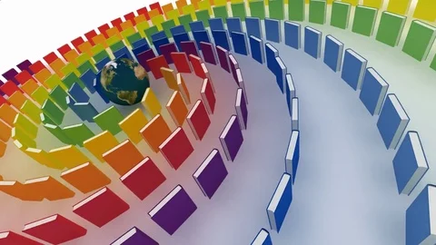 Books Rotating Around Globe Ball Stock Footage 75885043