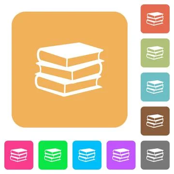 Books rounded square flat icons 스톡 일러스트