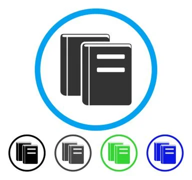Books Rounded Vector Icon Stock Illustration