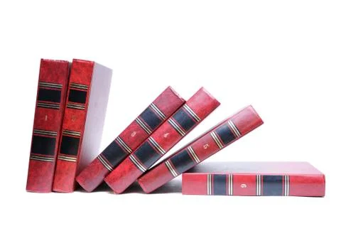 Books in a row Stock Photos