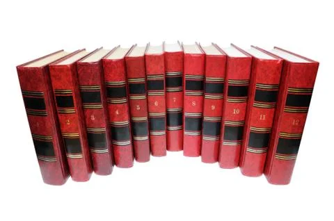 Books in a row Stock Photos