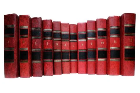 Books in a row Stock Photos