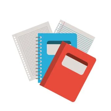 Books of school with white background Stock Illustration