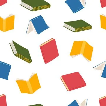 Books seamless pattern. Literature, Reading, education bookstore science. Var Illustrazione stock