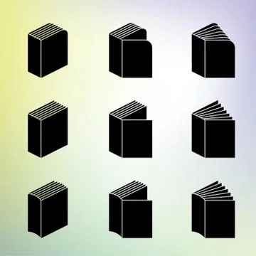 Books set  icons Stock Illustration