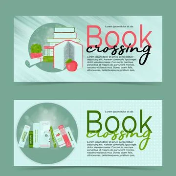 Books Set of two banners Stock Illustration