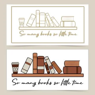 Books a set of two postcards Stock Illustration