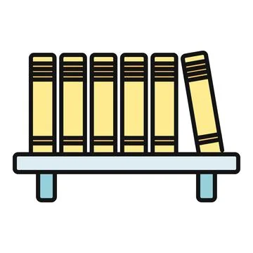 Books on shelf displaying knowledge and literature concept Illustration