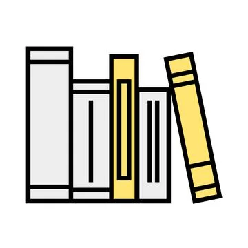 Books on the shelf - flat simple icon. Stack of books vector illustration Illustrazione stock
