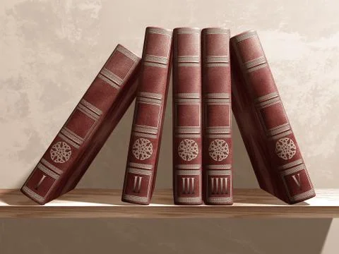 Books on a shelf Stock Illustration