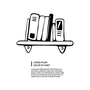 Books on the shelf Stock Illustration