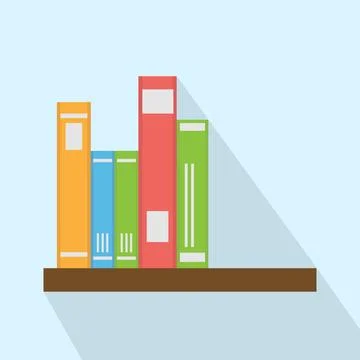 Books on the shelf Stock Illustration