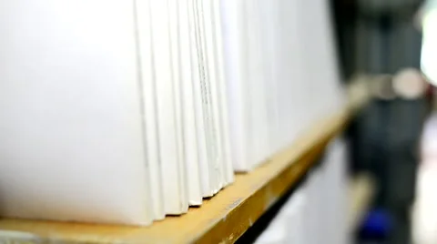 Books on shelves Stock Footage 44019041