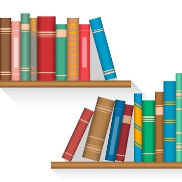 Books on shelves Stock Illustration