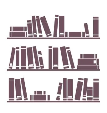 Books on the shelves simply vector illustration Stock Illustration