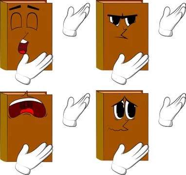 Books showing something with both hands, powerful hand gesture. Cartoon book  イラスト素材