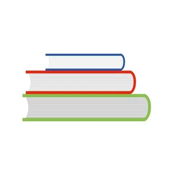 Books side view. reading symbol with lid. cardboard cover in different colours Stock Illustration