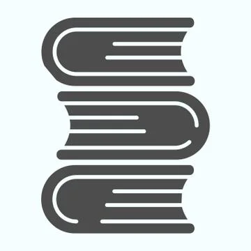 Books solid icon. Book stack vector illustration isolated on white. Three closed Stock Illustration