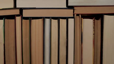 Books spines background texture for library and education concept Stock Footage 335151299