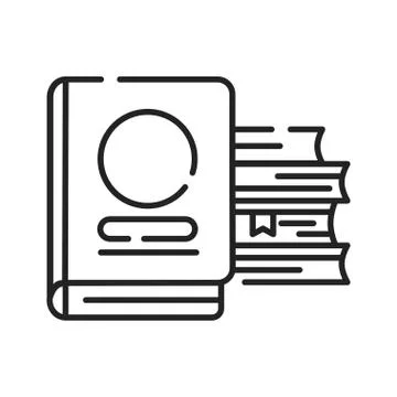 Books stack black line icon. Pictogram for web page, mobile app, promo. UI UX Illustrazione stock