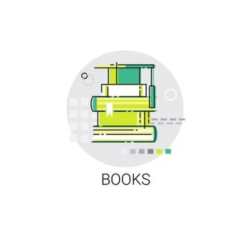 Books Stack Education Concept Library Icon Stock Illustration
