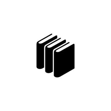 Books Stack Flat Vector Icon Stock Illustration