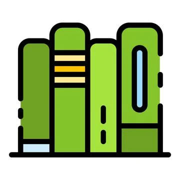 Books stack icon color outline vector Illustrazione stock