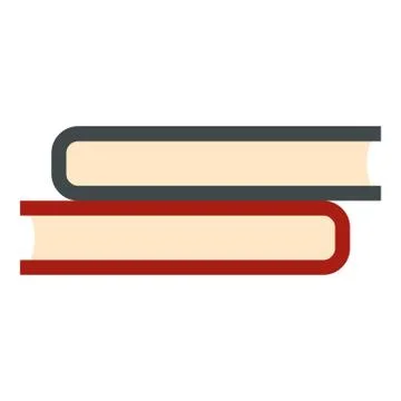 Books stack icon, flat style Illustrazione stock