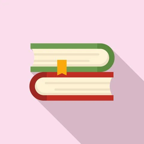 Books stack icon, flat style Illustrazione stock