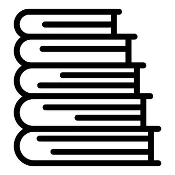 Books stack icon outline vector. Pile textbook Illustrazione stock