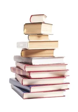 Books stack isolated on white background 스톡 사진