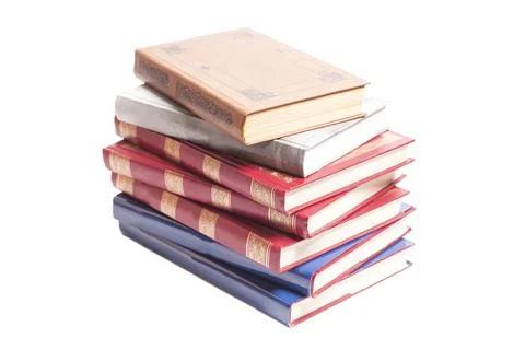 Books stack isolated on white background 스톡 사진