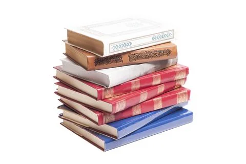Books stack isolated on white background Foto stock