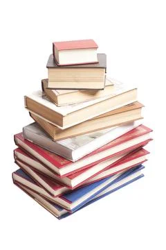 Books stack isolated on white background Foto stock