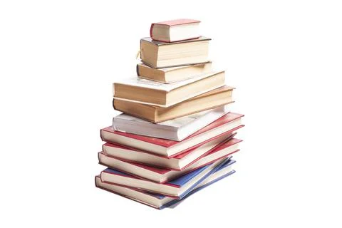 Books stack isolated on white background Foto stock