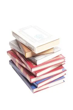 Books stack isolated on white background 스톡 사진