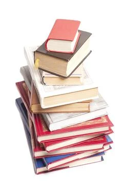 Books stack isolated on white background 스톡 사진